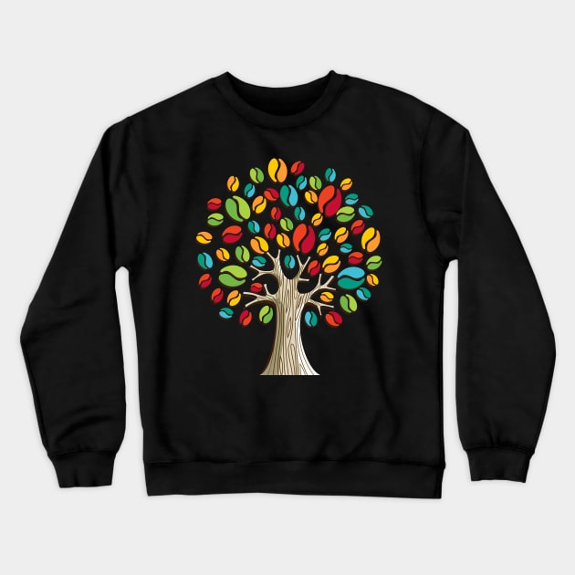 Coffee Bean Tree of Life Crewneck Sweatshirt by Coffee Lover Finds